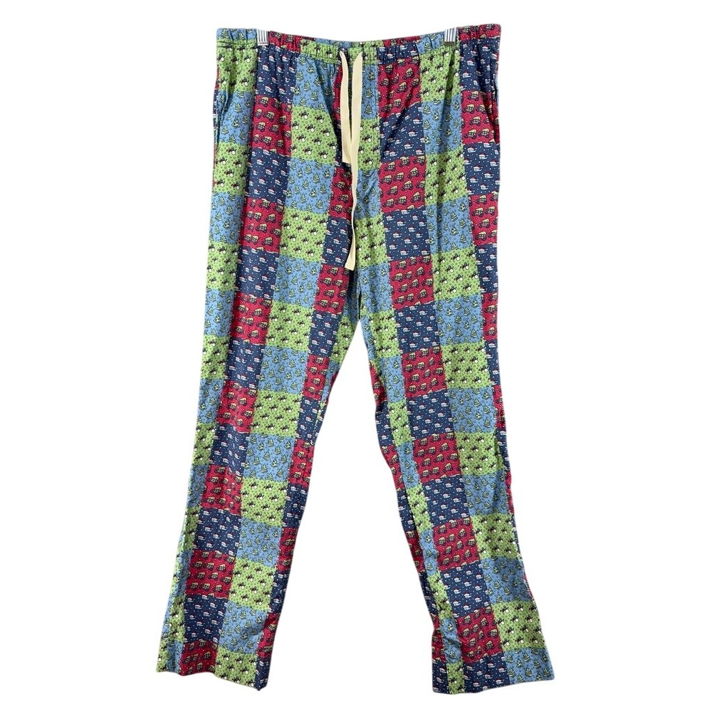 Vineyard Vines Pajama Pants Mens Sz M Multicolor Patchwork Holiday Lounge